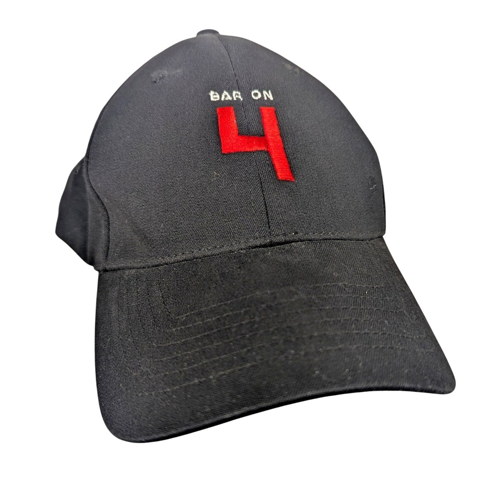Rare 'Bar on 4' Neiman Marcus Los Angeles Embroidered Baseball Hat Black  L/XL